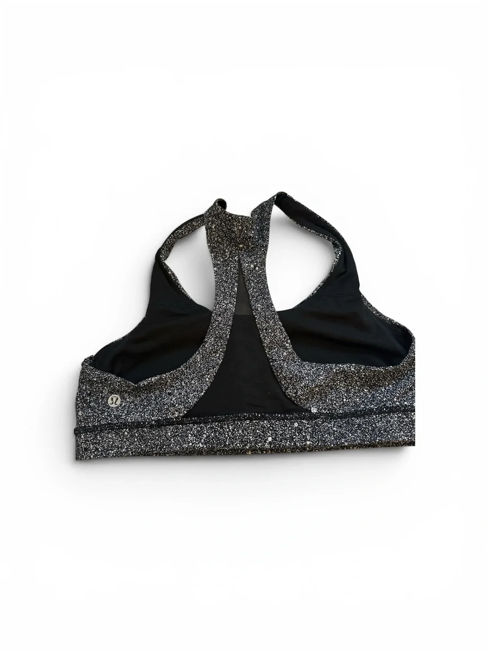Racerback Mesh-Back Sports Bra - Black Speckle